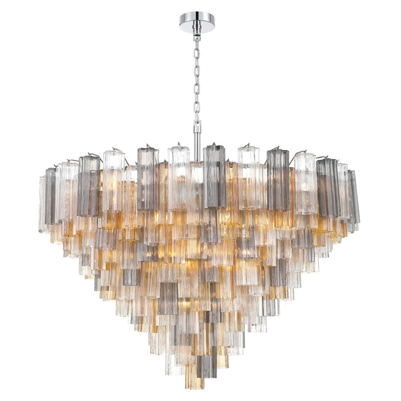 Crystorama Addis 28 Light 49" Chandelier, Polished Chrome/Autumn