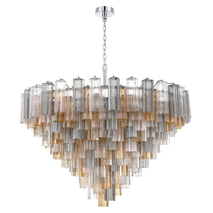 Crystorama Addis 28 Light 49" Chandelier, Polished Chrome/Autumn