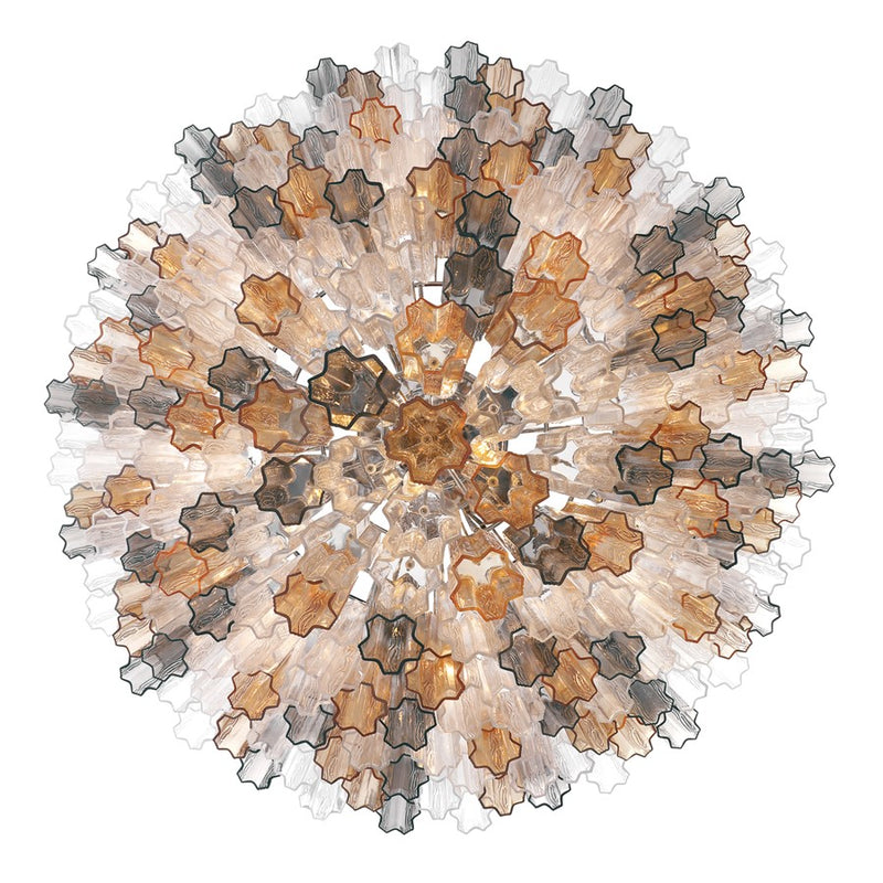 Crystorama Addis 28 Light 49" Chandelier, Polished Chrome/Autumn