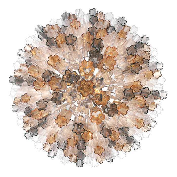 Crystorama Addis 28 Light 49" Chandelier, Polished Chrome/Autumn