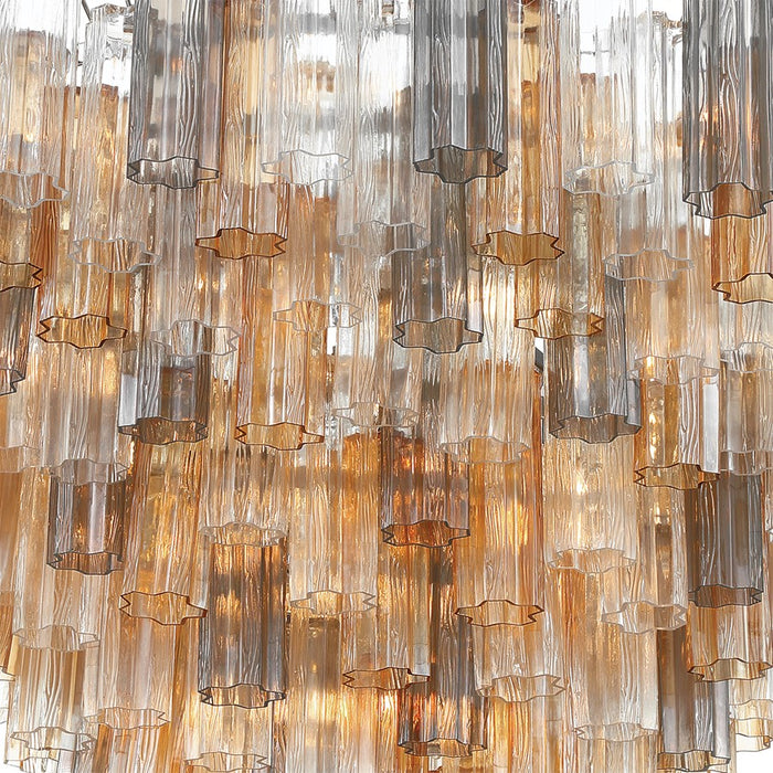 Crystorama Addis 28 Light 49" Chandelier, Polished Chrome/Autumn