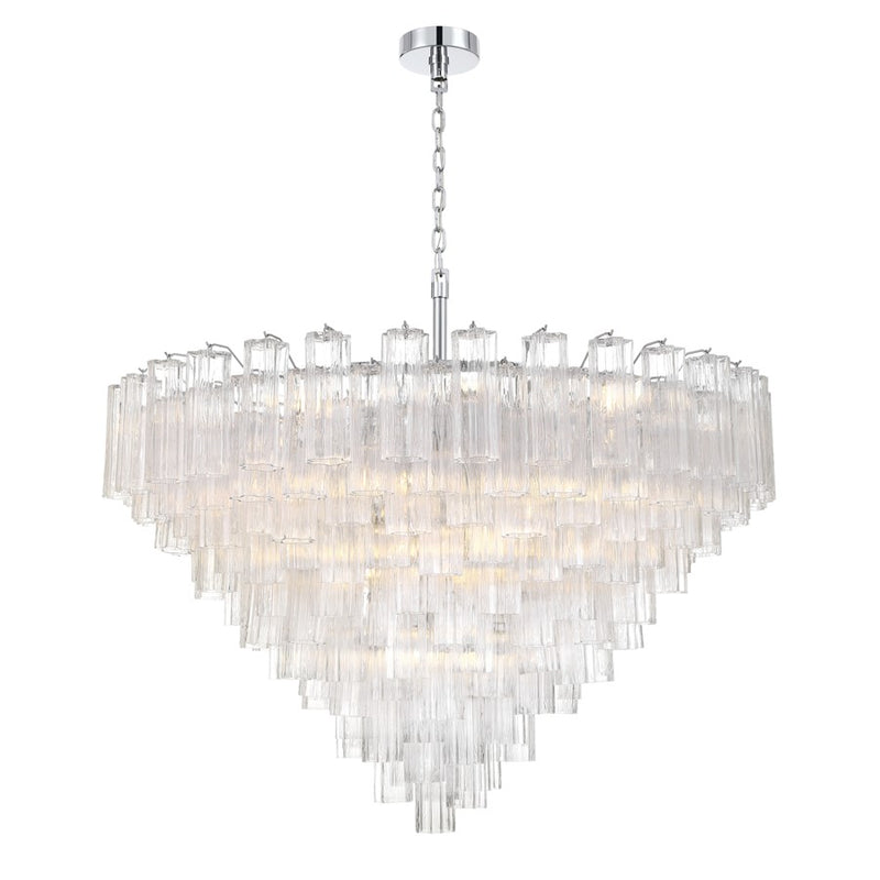 Crystorama Addis 28 Light 49" Chandelier, Polished Chrome/Clear