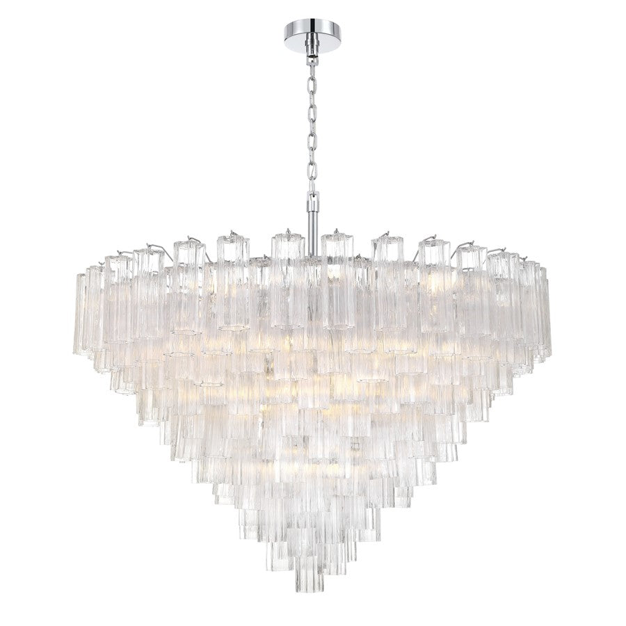 Crystorama Addis 28 Light 49" Chandelier, Polished Chrome/Clear - ADD-327-CH-CL