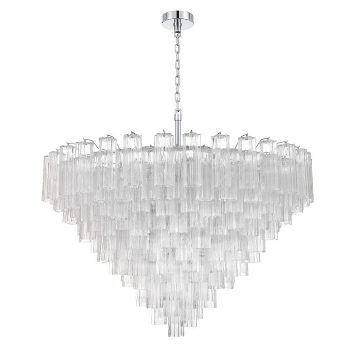 Crystorama Addis 28 Light 49" Chandelier, Polished Chrome/Clear
