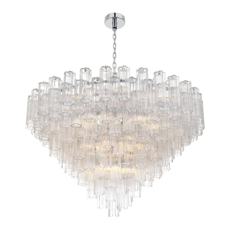 Crystorama Addis 28 Light 49" Chandelier, Polished Chrome/Clear