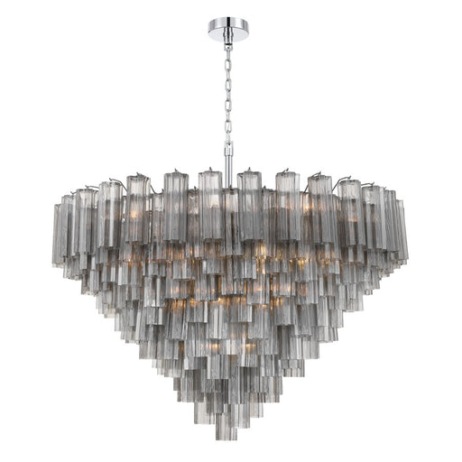 Crystorama Addis 28 Light 49" Chandelier, Polished Chrome/Smoke - ADD-327-CH-SM