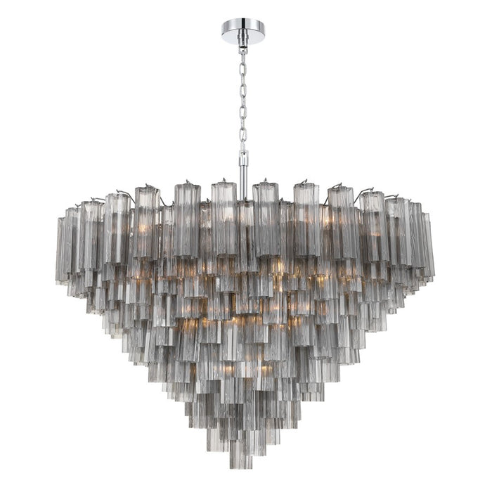 Crystorama Addis 28 Light 49" Chandelier, Polished Chrome/Smoke - ADD-327-CH-SM