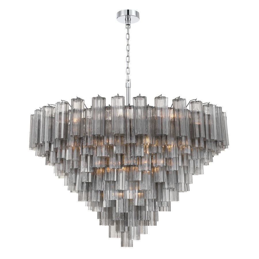 Crystorama Addis 28 Light 49" Chandelier, Polished Chrome/Smoke - ADD-327-CH-SM