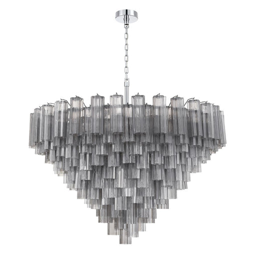 Crystorama Addis 28 Light 49" Chandelier, Polished Chrome/Smoke