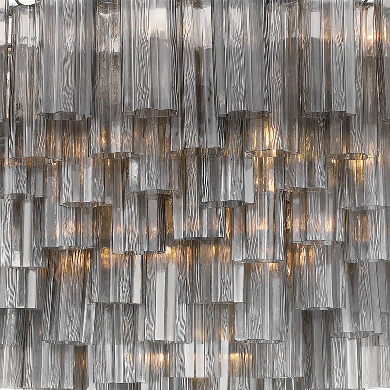 Crystorama Addis 28 Light 49" Chandelier, Polished Chrome/Smoke