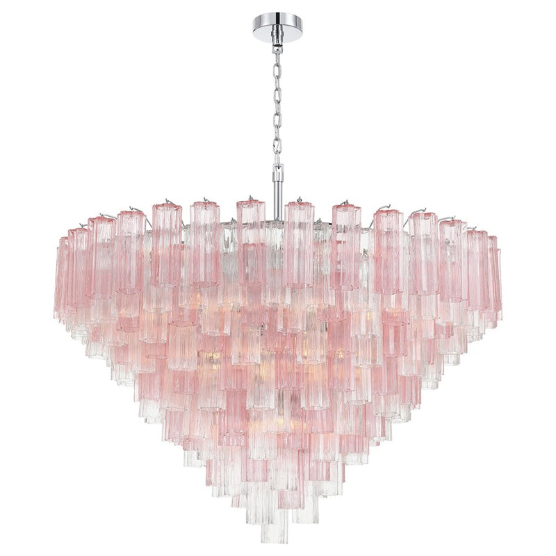Crystorama Addis 28 Light 49" Chandelier, Polished Chrome/Spring