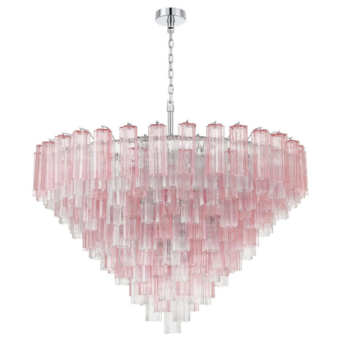 Crystorama Addis 28 Light 49" Chandelier, Polished Chrome/Spring