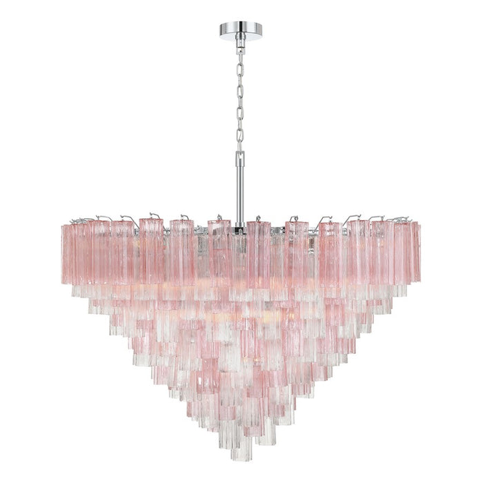 Crystorama Addis 28 Light 49" Chandelier, Polished Chrome/Spring