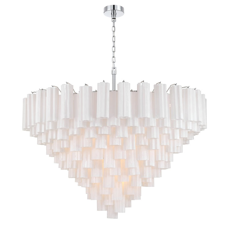 Crystorama Addis 28 Light 49" Chandelier, Polished Chrome/White