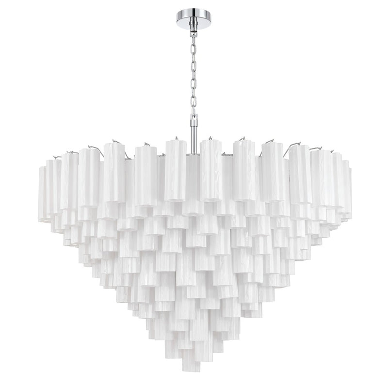 Crystorama Addis 28 Light 49" Chandelier, Polished Chrome/White