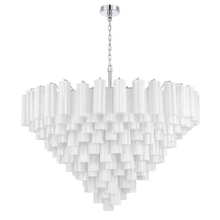 Crystorama Addis 28 Light 49" Chandelier, Polished Chrome/White