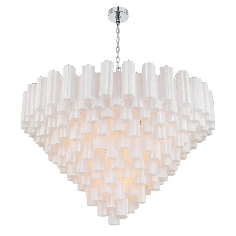 Crystorama Addis 28 Light 49" Chandelier, Polished Chrome/White