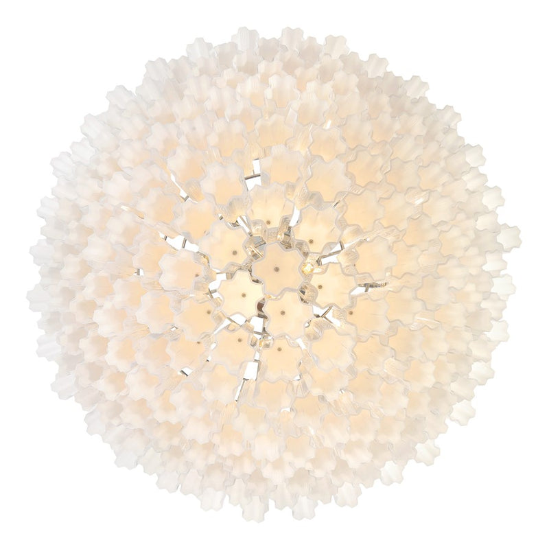 Crystorama Addis 28 Light 49" Chandelier, Polished Chrome/White