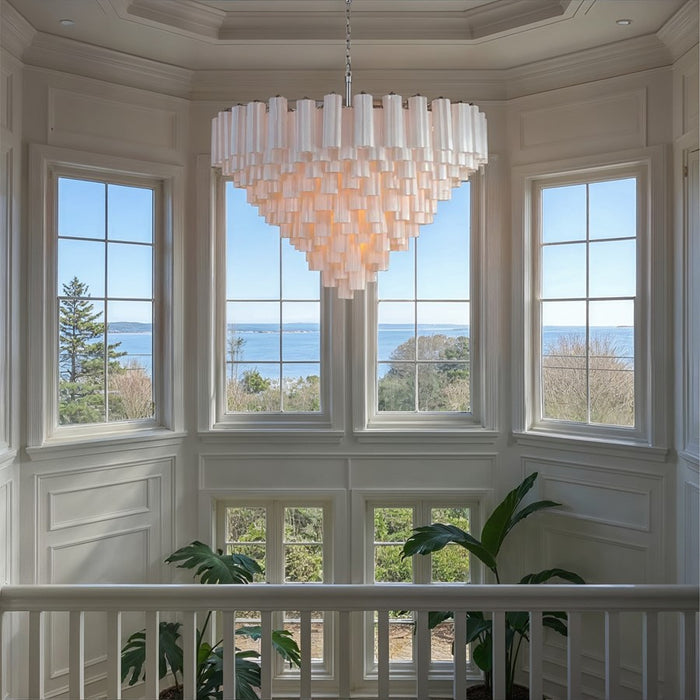 Crystorama Addis 28 Light 49" Chandelier, Polished Chrome/White