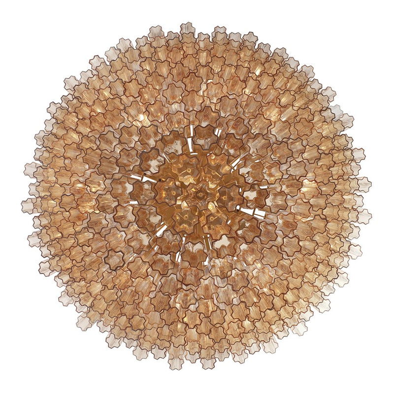 Crystorama Addis 40 Light 62" Chandelier, Aged Brass/Amber