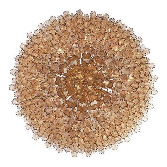 Crystorama Addis 40 Light 62" Chandelier, Aged Brass/Amber