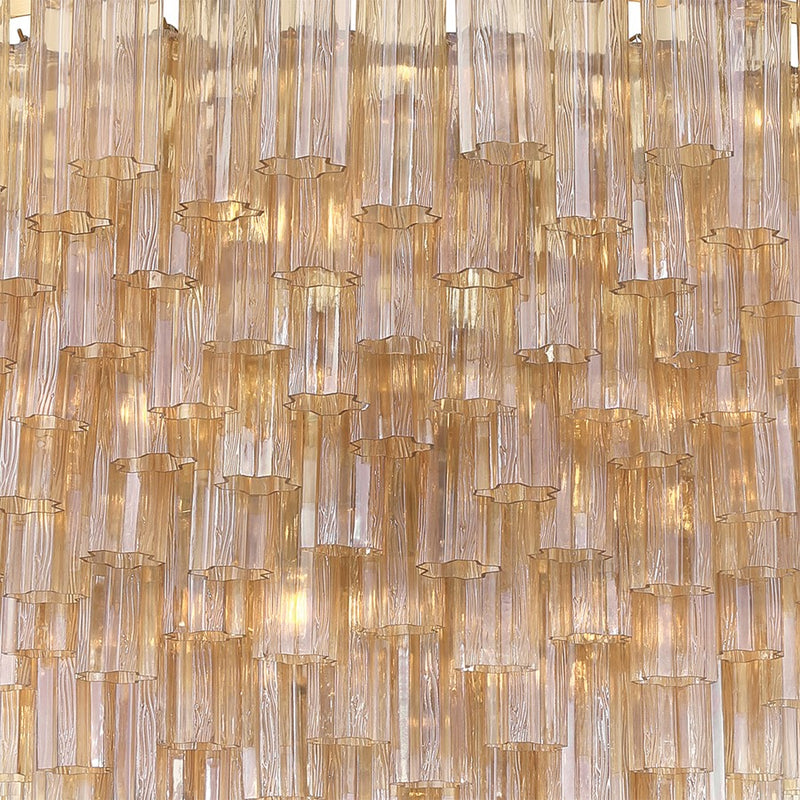 Crystorama Addis 40 Light 62" Chandelier, Aged Brass/Amber