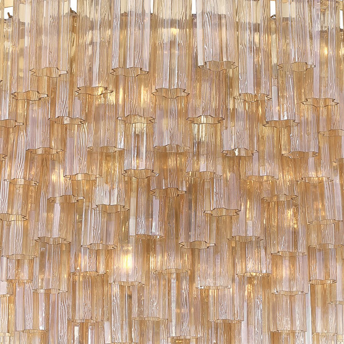 Crystorama Addis 40 Light 62" Chandelier, Aged Brass/Amber