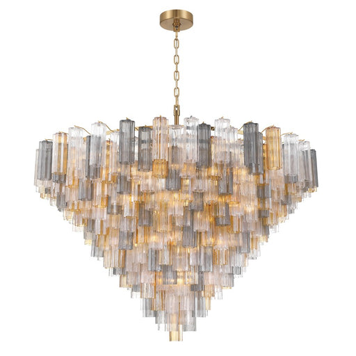 Crystorama Addis 40 Light 62" Chandelier, Aged Brass/Autumn - ADD-329-AG-AU