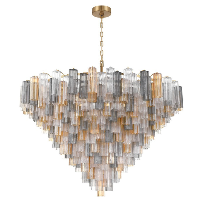 Crystorama Addis 40 Light 62" Chandelier, Aged Brass/Autumn