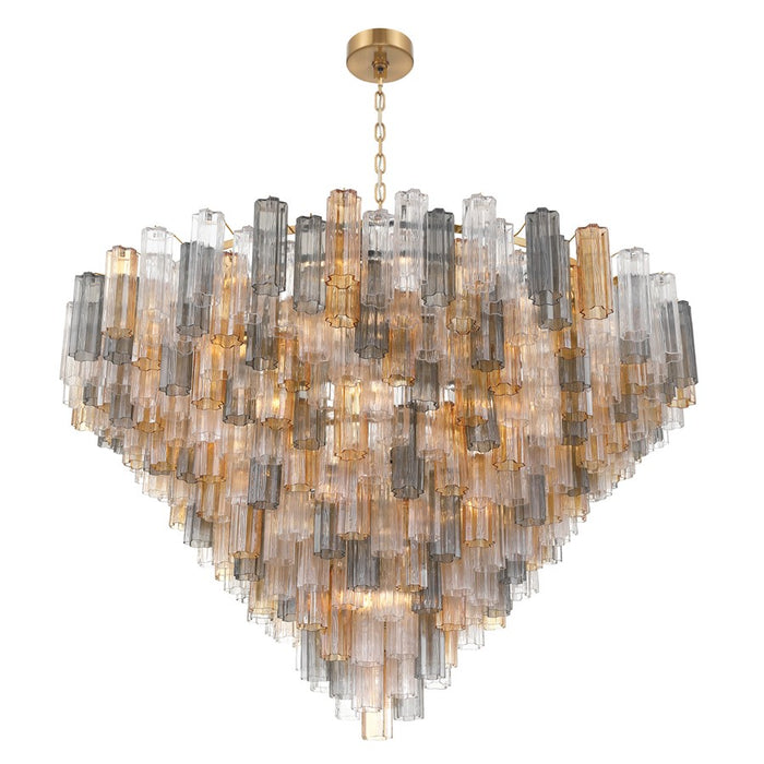 Crystorama Addis 40 Light 62" Chandelier, Aged Brass/Autumn
