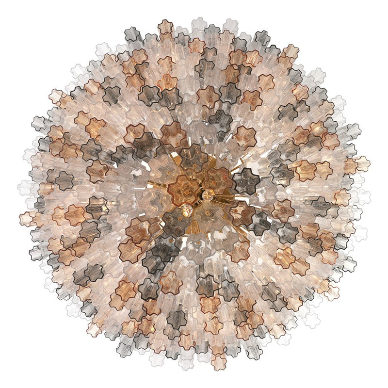 Crystorama Addis 40 Light 62" Chandelier, Aged Brass/Autumn
