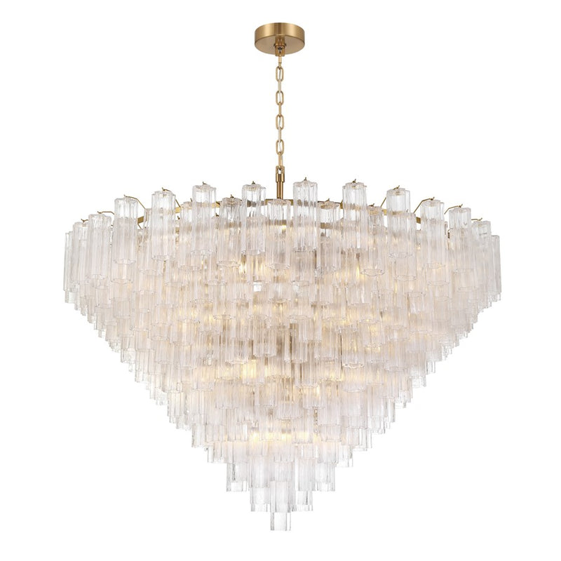 Crystorama Addis 40 Light 62" Chandelier, Aged Brass/Clear