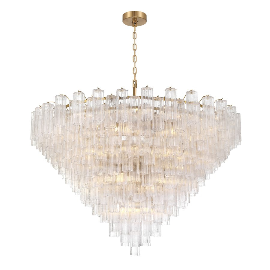 Crystorama Addis 40 Light 62" Chandelier, Aged Brass/Clear - ADD-329-AG-CL