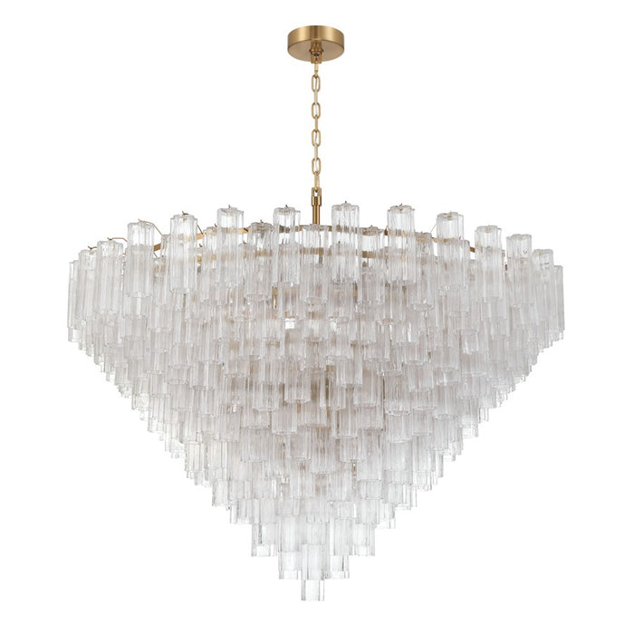 Crystorama Addis 40 Light 62" Chandelier, Aged Brass/Clear