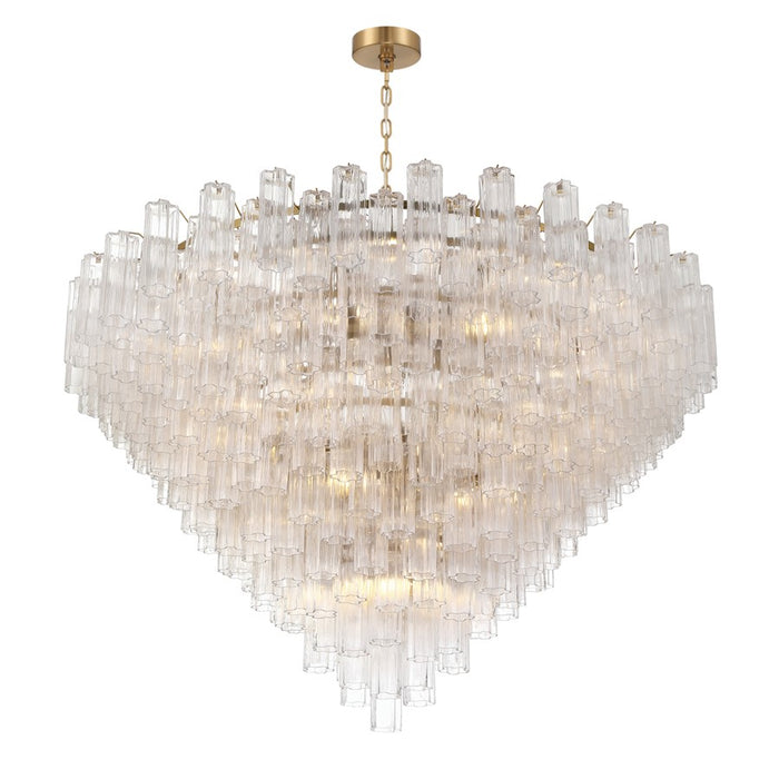 Crystorama Addis 40 Light 62" Chandelier, Aged Brass/Clear