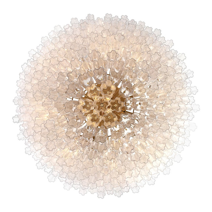 Crystorama Addis 40 Light 62" Chandelier, Aged Brass/Clear