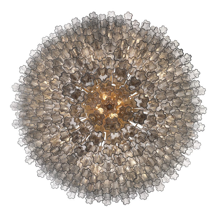 Crystorama Addis 40 Light 62" Chandelier, Aged Brass/Smoke