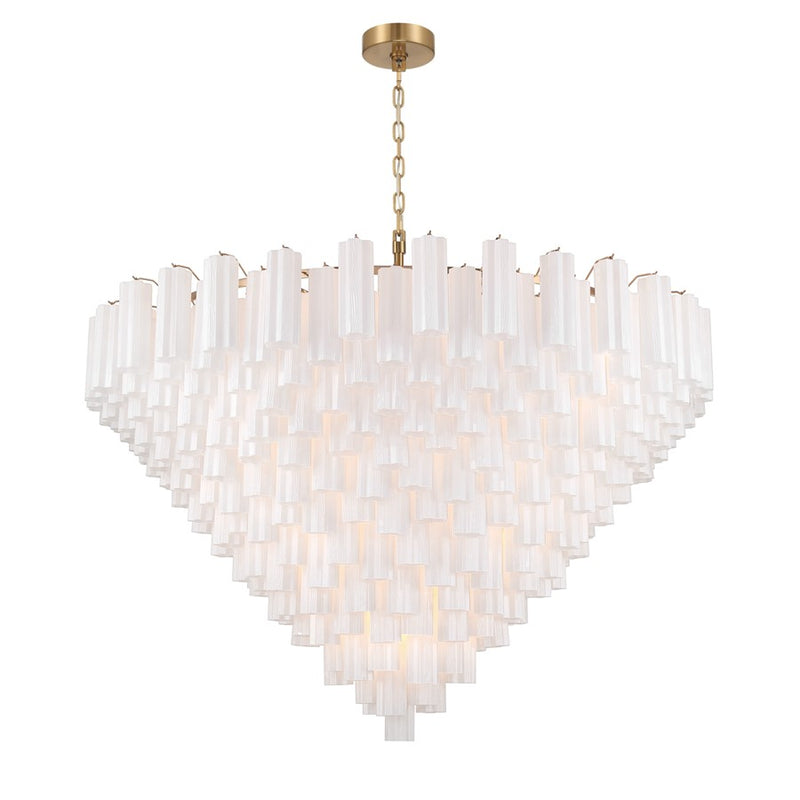 Crystorama Addis 40 Light 62" Chandelier, Aged Brass/White