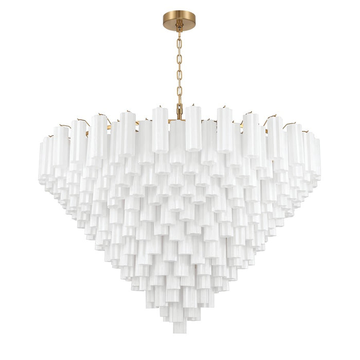 Crystorama Addis 40 Light 62" Chandelier, Aged Brass/White