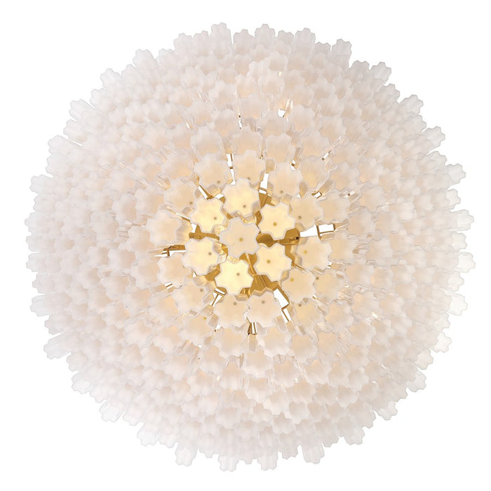 Crystorama Addis 40 Light 62" Chandelier, Aged Brass/White