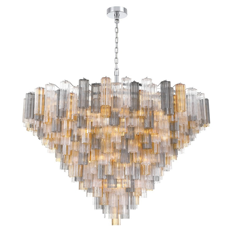 Crystorama Addis 40 Light 62" Chandelier, Polished Chrome/Autumn