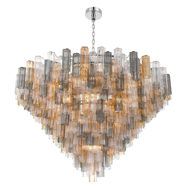 Crystorama Addis 40 Light 62" Chandelier, Polished Chrome/Autumn