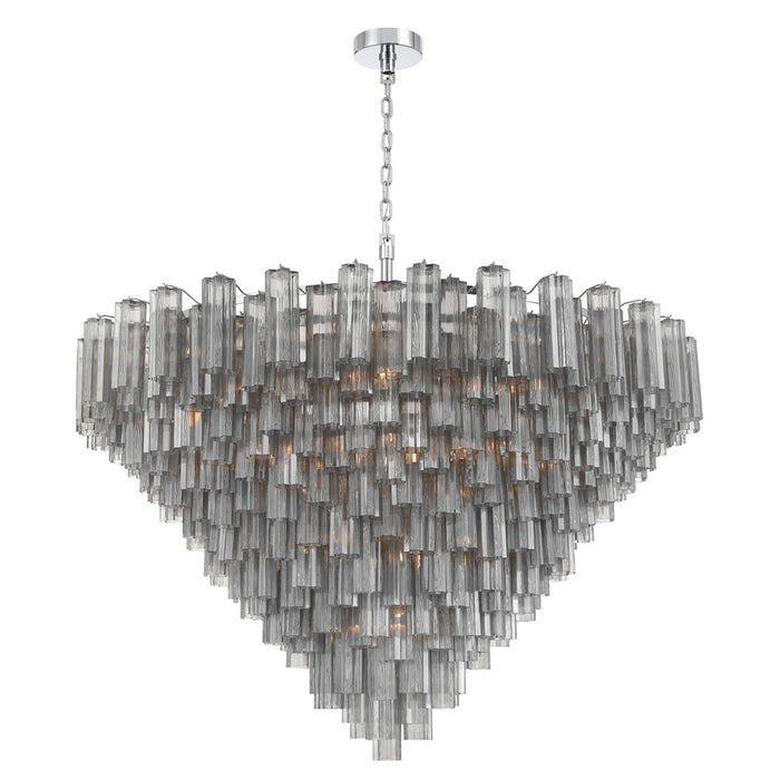 Crystorama Addis 40 Light 62" Chandelier, Polished Chrome/Smoke - ADD-329-CH-SM