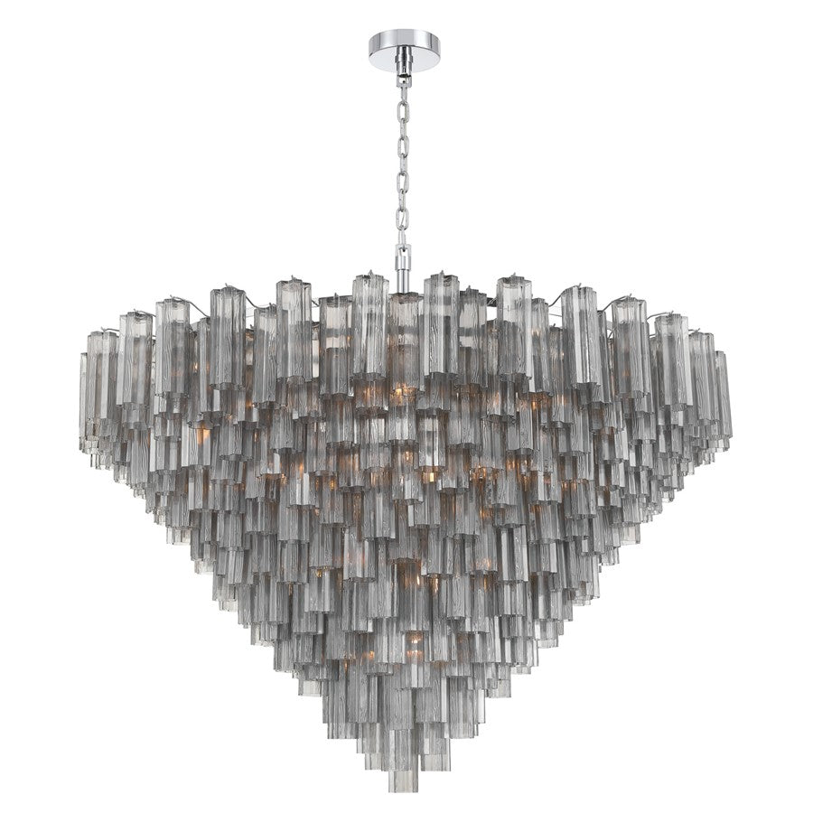 Crystorama Addis 40 Light 62" Chandelier, Polished Chrome/Smoke - ADD-329-CH-SM