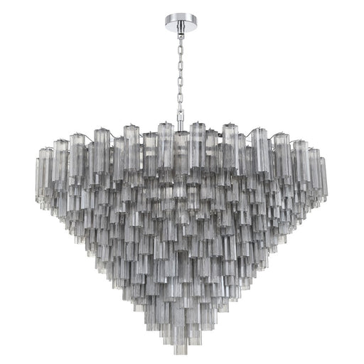 Crystorama Addis 40 Light 62" Chandelier, Polished Chrome/Smoke