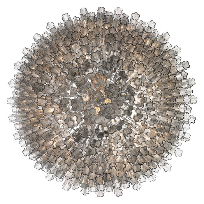 Crystorama Addis 40 Light 62" Chandelier, Polished Chrome/Smoke