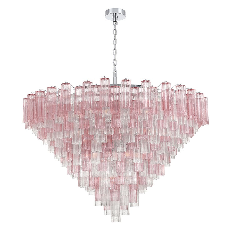 Crystorama Addis 40 Light 62" Chandelier, Polished Chrome/Spring - ADD-329-CH-SP