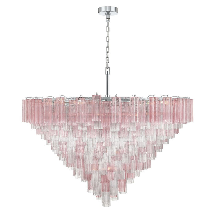Crystorama Addis 40 Light 62" Chandelier, Polished Chrome/Spring