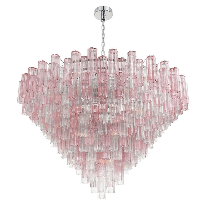 Crystorama Addis 40 Light 62" Chandelier, Polished Chrome/Spring