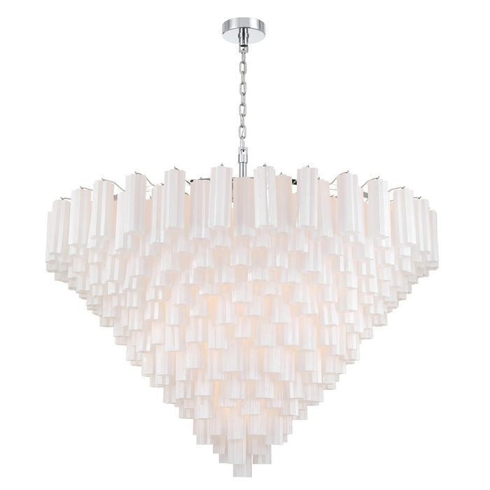 Crystorama Addis 40 Light 62" Chandelier, Polished Chrome/White - ADD-329-CH-WH